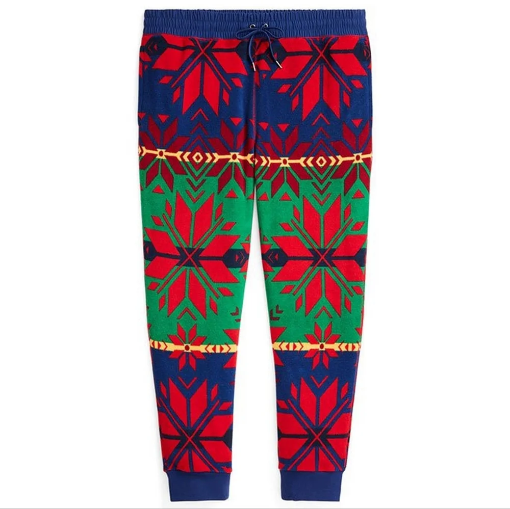 NWOT Polo Ralph Lauren L Indie Sleeze Southwestern Fair Isle Fleece Joggers - Picture 3 of 12